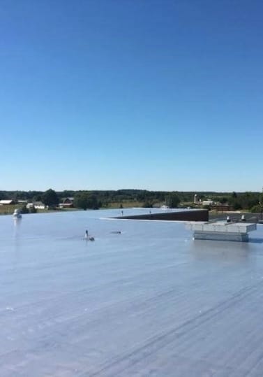 newly finished flat roof.